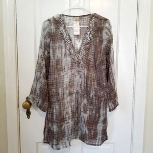 *NEW* Hand Beaded Tie-Dye Beach Tunic/Cover-Up